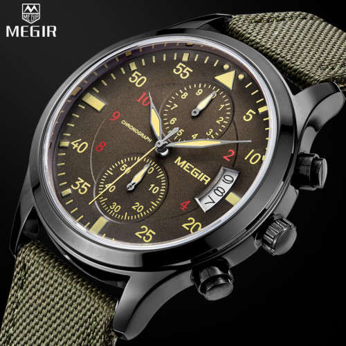 AUTHENTIC QUALITY-MEGIR CHRONOGRAPH IN MEGIR BOX -STUNNING  GREAT LOOKING WATCH
