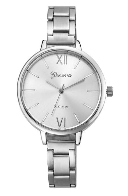 GENEVA PLATINUM WRIST WATCH FOR WOMEN