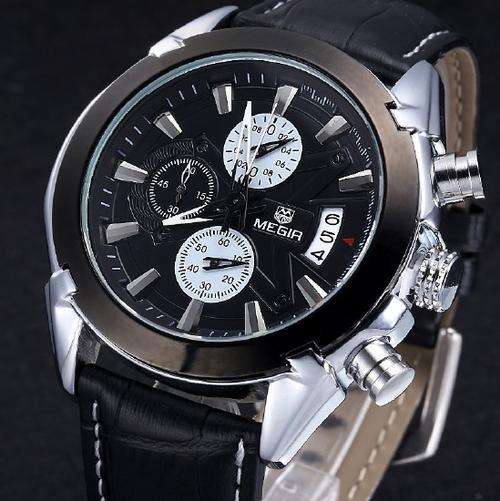 AUTHENTIC QUALITY-MEGIR CHRONOGRAPH  IN MEGIR BOX-  GREAT LOOKING WATCH