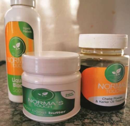 Hair Combo Deal :100ml Black Soap Shampoo, 100g Hair Booster, 150ml Chebe Treatment