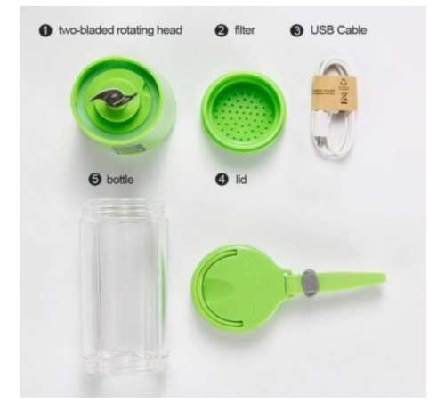 Rechargeable USB Fruit Juice Blender-Green