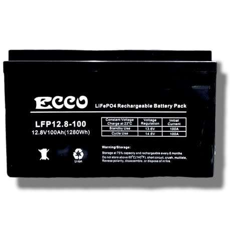 ECCO 12.8V 100Ah Rechargeable Battery - LFP12.8-100