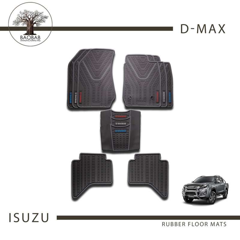 ISUZU D-MAX GEN 6 DOUBLE CAB BAOBAB RUBBER FLOOR MATS FOR SALE