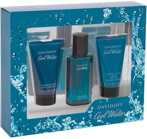 Davidoff Coolwater gift set for Men 75ml EDT + 50ml Shower Gel +50ml Aftershave balm