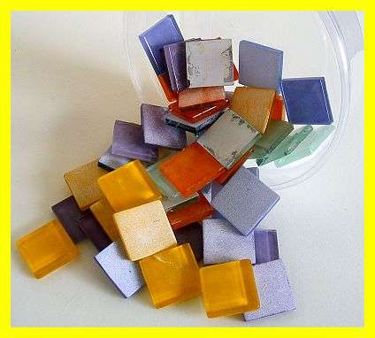 MULTI COLOUR GLASS MOSAIC TILES - PACKET OF 50