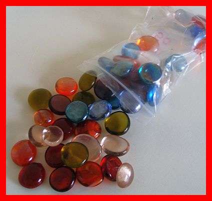 GLASS PEBBLES - PACKET OF 50 - MIXED COLOURS