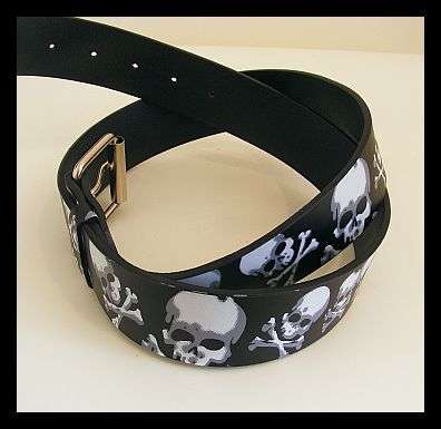 BLACK BELT WITH SKULLS - 110CM
