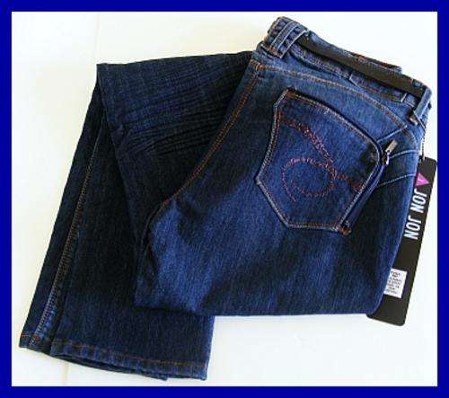 LADIES DARK BLUE SISSY BOY JEANS WITH BELT - size 28