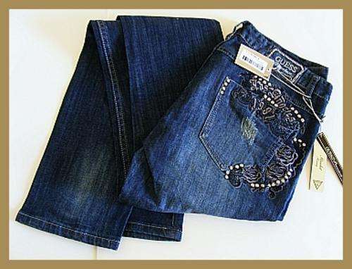 LADIES GUESS PREMIUM STUDDED JEANS - SIZE: 34