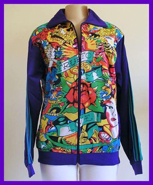 LADIES ED HARDY EMBROIDERD JACKET - SIZE: LARGE