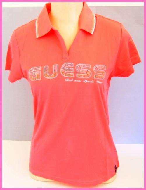 LADIES PINK GUESS POLO SHIRT