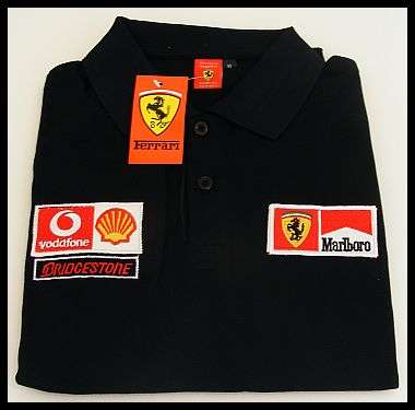 MENS FERRARI BLACK GOLF SHIRT - SIZE : X LARGE