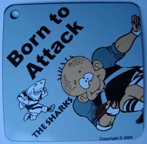 Born to Attack THE SHARKS Car Sign