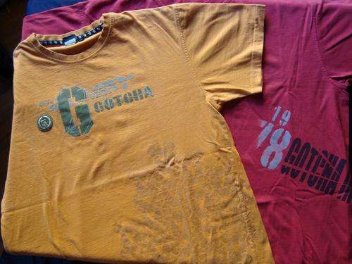 2X GOTCHA T-SHIRTS - LARGE
