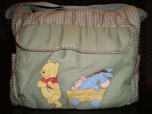 Baby Green Check Winnie the Pooh Nappy Bag