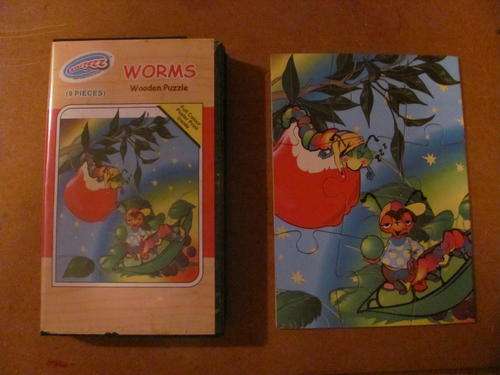 9 PCS - WORMS - WOODEN PUZZLE