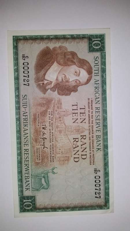 TW DE JONGH -  R10 Note -  in mint condition