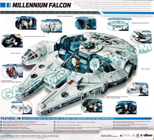 2008 HASBRO - STAR WARS LEGACY COLLECTION - MILLENNIUM FALCON 87591/87636 - 80 CM LONG