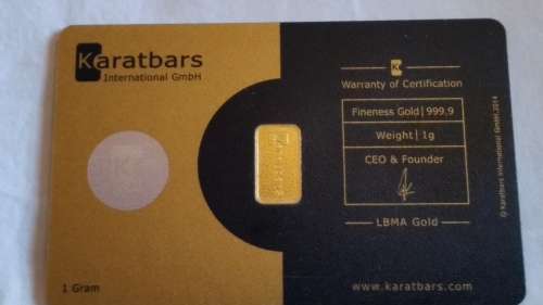 KARATBARS INTERNATIONAL - MADIR GOLD 1g FINE GOLD BAR - K67966