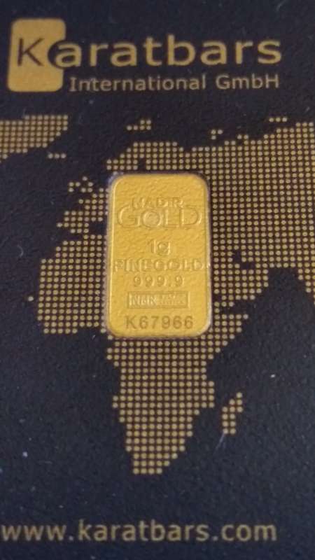 KARATBARS INTERNATIONAL - MADIR GOLD 1g FINE GOLD BAR - K67966