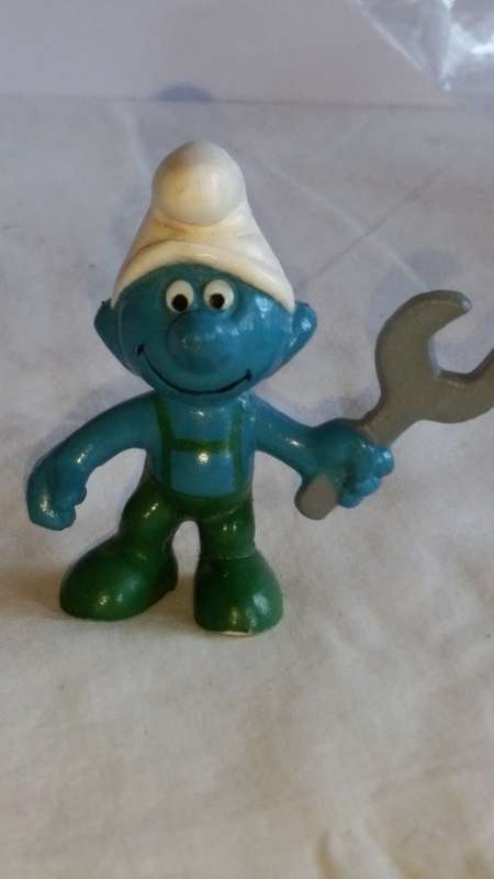 1970 SCHLEICH 20012  - MECHANIC SMURF - PEYO - MADE IN WEST GERMANY