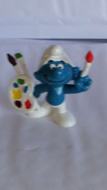1983 SCHLEICH 20089 -  PAINTER SMURF - PEYO - MADE IN WEST GERMANY