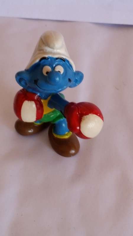 1980 SCHLEICH 20419  - BOXER SMURF  - PEYO - MADE IN WEST GERMANY