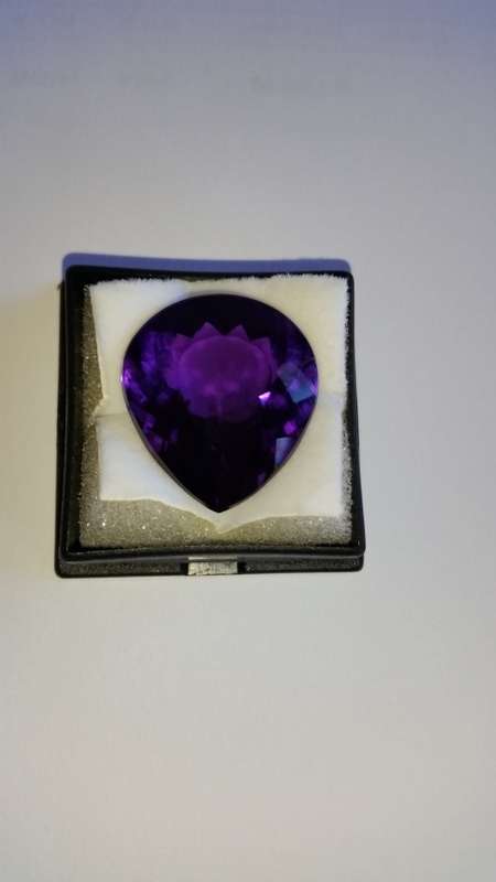 36.693 cts VIVID  VIOLET PURPLE PEAR CUT AMETHYST