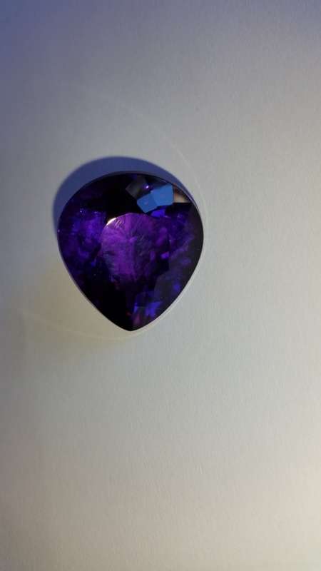 36.693 cts VIVID  VIOLET PURPLE PEAR CUT AMETHYST