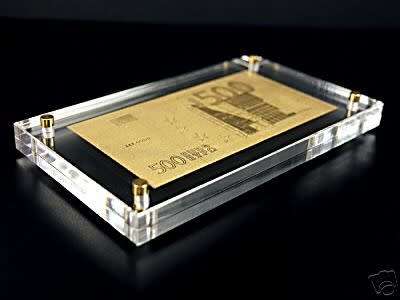 500 EURO GOLD NOTE, 24K GOLD NOTE 999.9 PURITY IN DISPLAY CASE