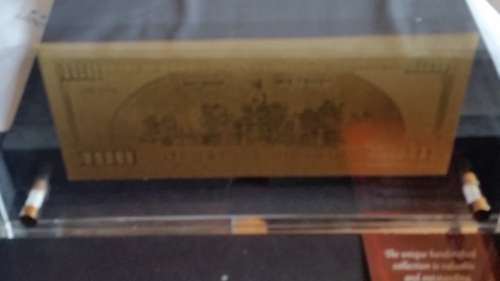 US$ 100 GOLD NOTE, 24K GOLD NOTE 999.9 PURITY IN DISPLAY CASE