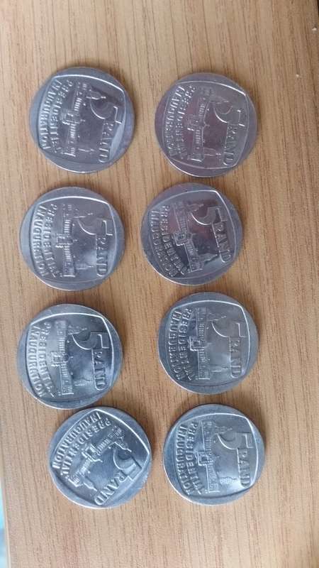 1994 - R5 Presidential Inauguration coins x 8 - Most in Mint condition