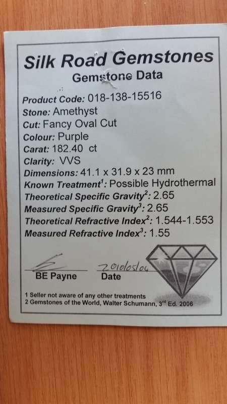182.40 cts FANCY OVAL CUT AMETHYST