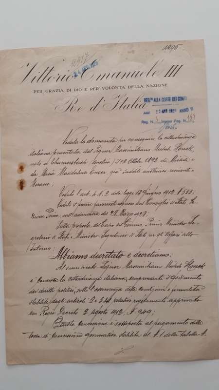 MUSSOLINI & KING EMANUELE AUTOGRAPHS PRE WW 2 1928 DOCUMENT RARE 2 SIGNATURES