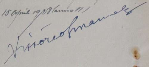 MUSSOLINI & KING EMANUELE AUTOGRAPHS PRE WW 2 1928 DOCUMENT RARE 2 SIGNATURES