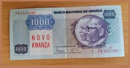 ANGOLA NOVO KWANZA/NEW KWANZA - 1000 NEW KWANZA NOTES - USED CONIDTION