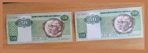 ANGOLA KWANZA NOTES - 50 KWANZA X 2 NOTES - UNC IN SEQUENCE