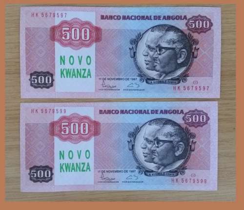 ANGOLA NOVO KWANZA/NEW KWANZA - 500 NEW KWANZA NOTES - USED CONIDTION
