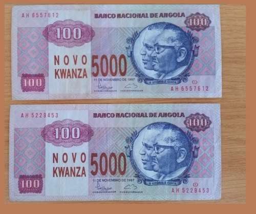 ANGOLA NOVO KWANZA/NEW KWANZA - 5000 NEW KWANZA NOTES - USED CONIDTION