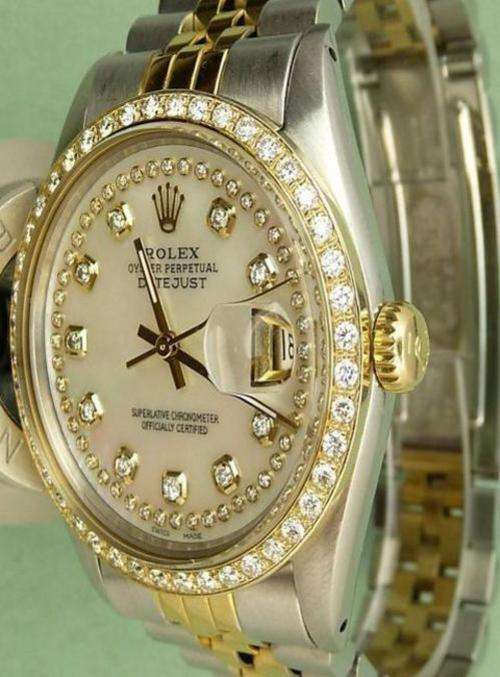 GRAND Mens Pearl Rolex Datejust WATCH with Diamonds