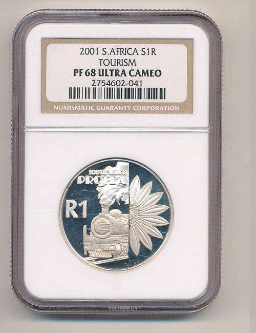 2001 - TOURISM - R1 SILVER COIN - PF68 UC