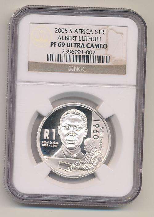 2005 Albert Luthuli - R1 Silver Coin PF69 Ultra Cameo