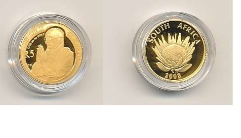 2008 Protea Series - Mahatma Gandhi - R5 Gold coin