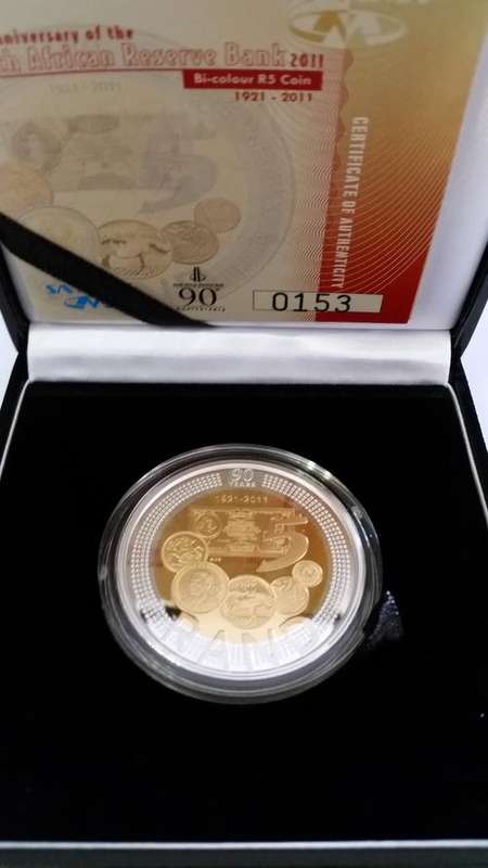2011 South Africa R5 - RAND Bi-Colour 90th Anniversary Proof coin