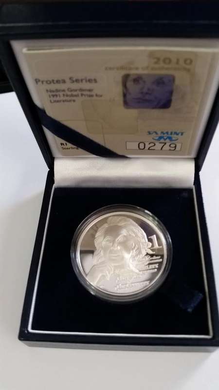 2010 Nadine Gordimer - R1 Silver - Protea Series Proof - Nobel Winner