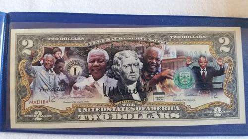 Nelson Mandela "A LEGACY THAT CHANGED THE WORLD" USA 2 Dollar Commemorative Bill