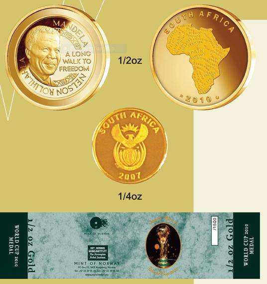 MANDELA 2010 WINNER SET 24ct GOLD
