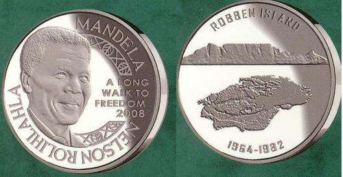 MANDELA - ROBBEN ISLAND MEDALLION - 1 Troy Oz SILVER