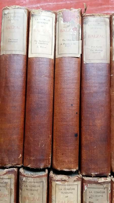 SET OF 12 ANTIQUE BOOKS : LA COMEDIE HUMAINE OF HONORE DE BALZAC