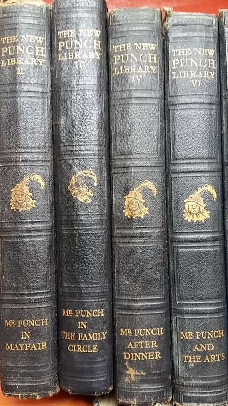 SET OF 14 ANTIQUE BOOKS : THE NEW "PUNCH" LIBRARY circa 1900